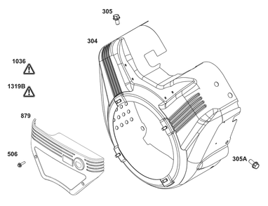 Blower Housing Group Diagram and Parts List for 385447-0402-G1  Briggs and Stratton Engine